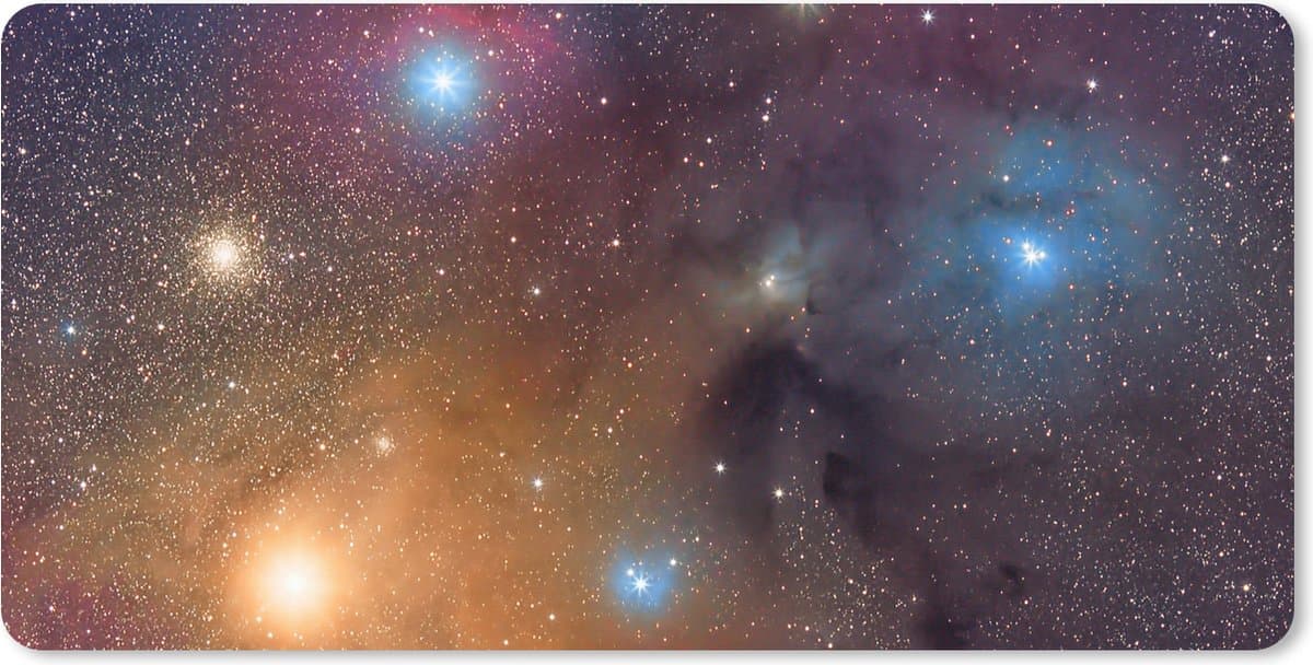 Muismat XXL 120x60 cm - Bureau onderlegger - Bureau mat Universum - Sterren - Kleuren - Jongens - Meisjes - Kinderen - Bureaumat - Gaming mousepad xl - Bureaulegger groot - Computer deskmat