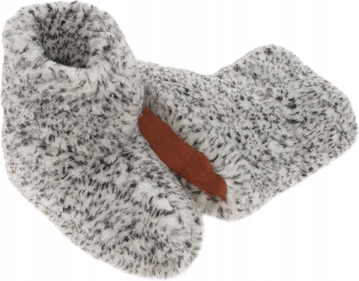 Wollen Sloffen - Winter Pantoffels 100% ECHT Lamswol en Leer - MAAT 45 - Leren Zooltjes - Handgemaakte Slofjes - Kleur Grijs Gemêleerd