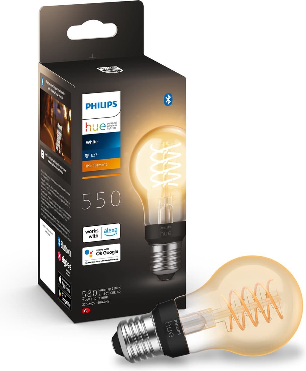 Philips Hue Filamentlamp White Standaard E27 - 2023