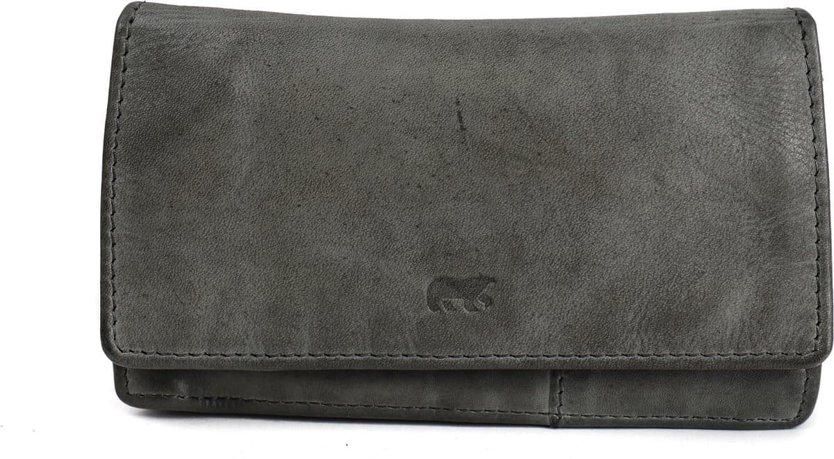 Bear Design Emma Leren Overslagportemonnee - Ultiem Grijs