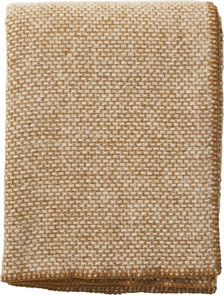 Klippan ledikantdeken - Domino- Caramel- 100% eco wol- 130x90 cm