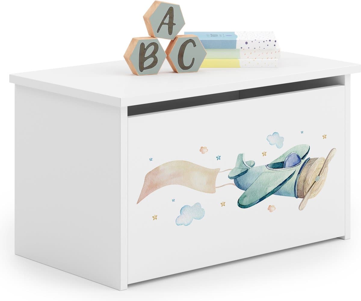 DARIA box voor speelgoed met kindergrafiek - Vliegtuig