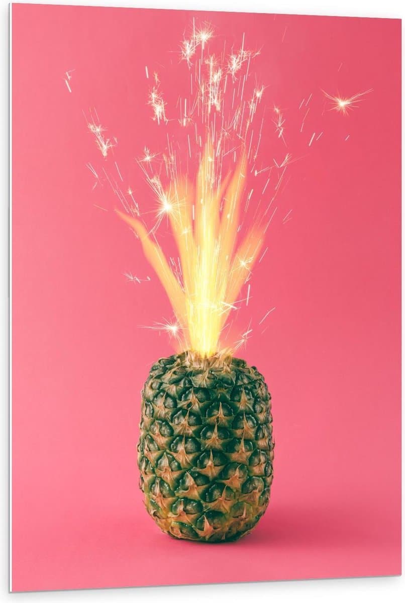 Forex - Vuurwerk in Ananas - 80x120cm Foto op Forex