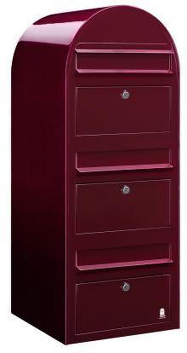 Brievenbus Bobi Trio Bordeaux Rood