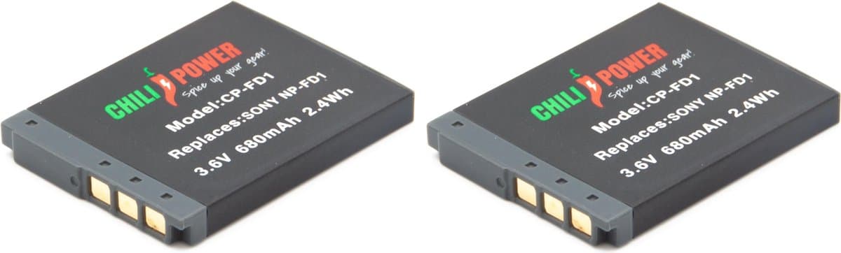 ChiliPower Sony NP-FD1 / NP-BD1 accu - 680mAh - 2-Pack