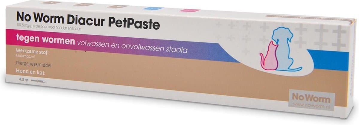 No Worm Diacur Petpaste Ontworming Pasta Hond - 4,8 ml