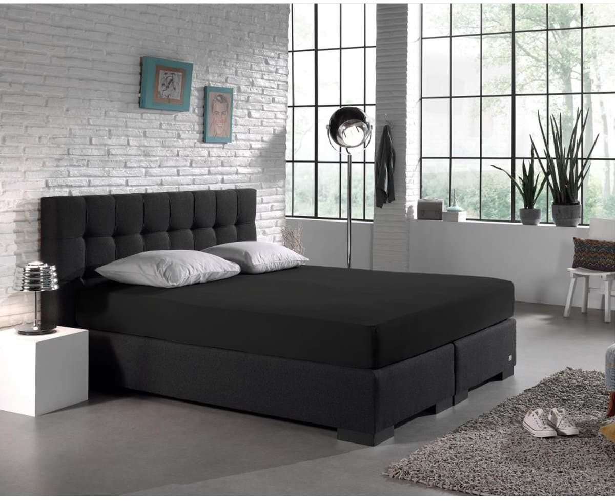 Dreamhouse Dubbel Jersey Hoeslaken – 140x200/220 – Zwart – Lekker Zacht