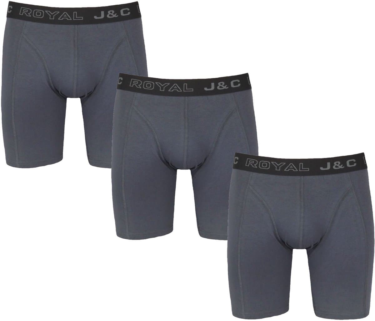 3-PACK LUXE EN ELASTISCHE HERENBOXERSHORT MET LANGE PIJPEN J&C - maat L