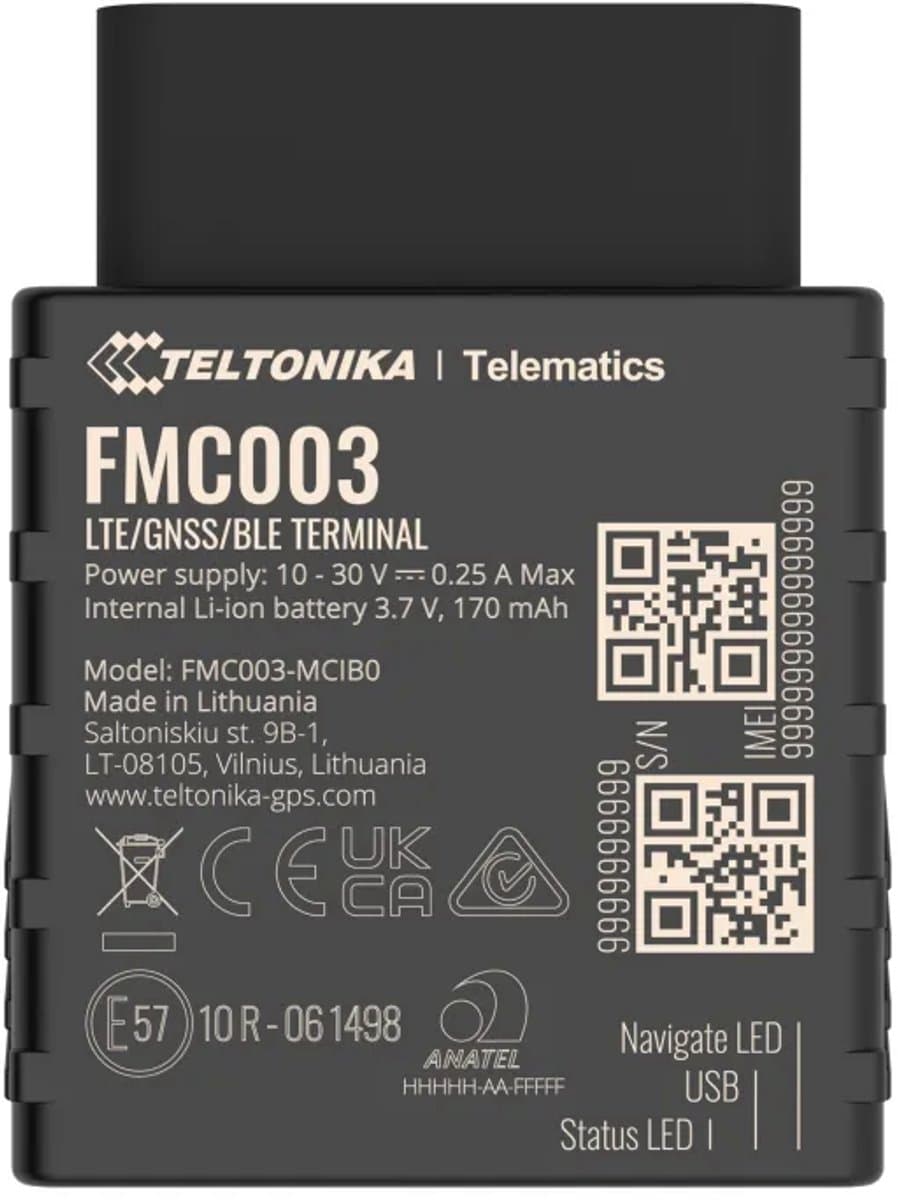 Teltonika FMC003 4G LTE Cat 1 tracker met OBD OEM gegevensuitlezing - ODB2 - 4G - GPS