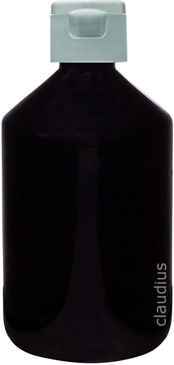 Lege Plastic Fles 500 ml zwart met Witte klepdop - set van 10 stuks - navulbaar - leeg