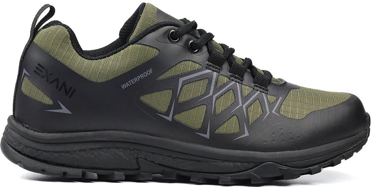 Exani RYDER - Heren schoenen - Zwart/Groene, Robuuste Wandelschoenen - Comfortabel & Ondersteunend voor Outdoor Avonturen