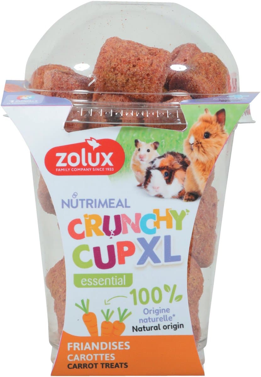 Knaagdierensnack ZOLUX - NMeal Crunchy Cup Wortel XL - 100% Natuurlijk, 110 Gr