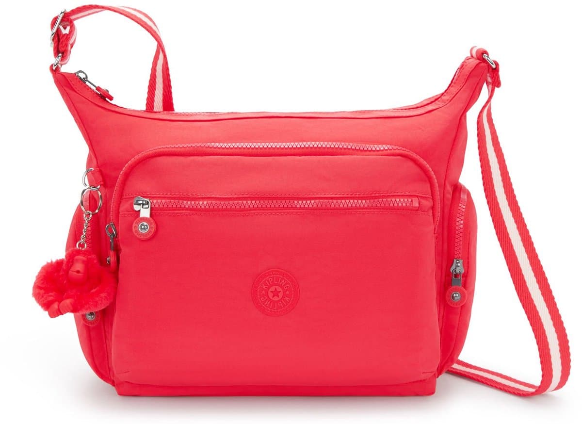 kipling Schoudertas Eyes Wide Open Gabbie Large Shoulderbag Escape Red Rood