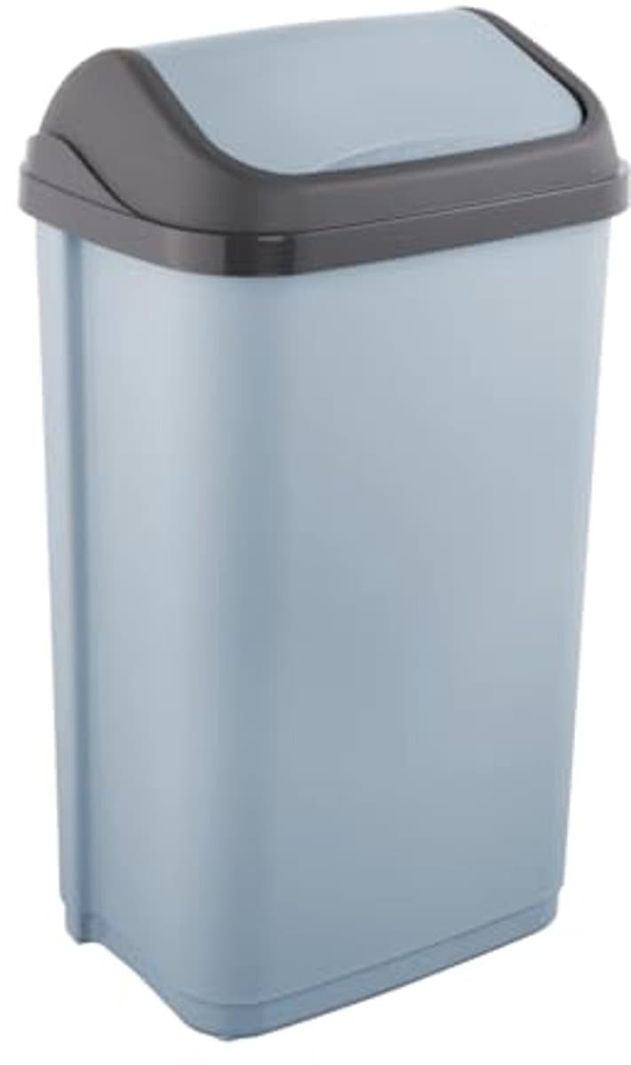 keeper-prullenbak met klapdeksel, 50 l, 38,5 x 29 x 66 cm, Swantje, blauw (Nordic Blue)
