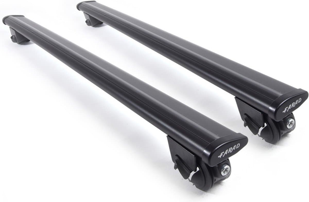 Dakdragers geschikt voor Ssangyong Korando vanaf 2010 open dakrailing - Aluminium - Hoog laadvermogen 100kg - Wingbar Zwart- Merk Farad
