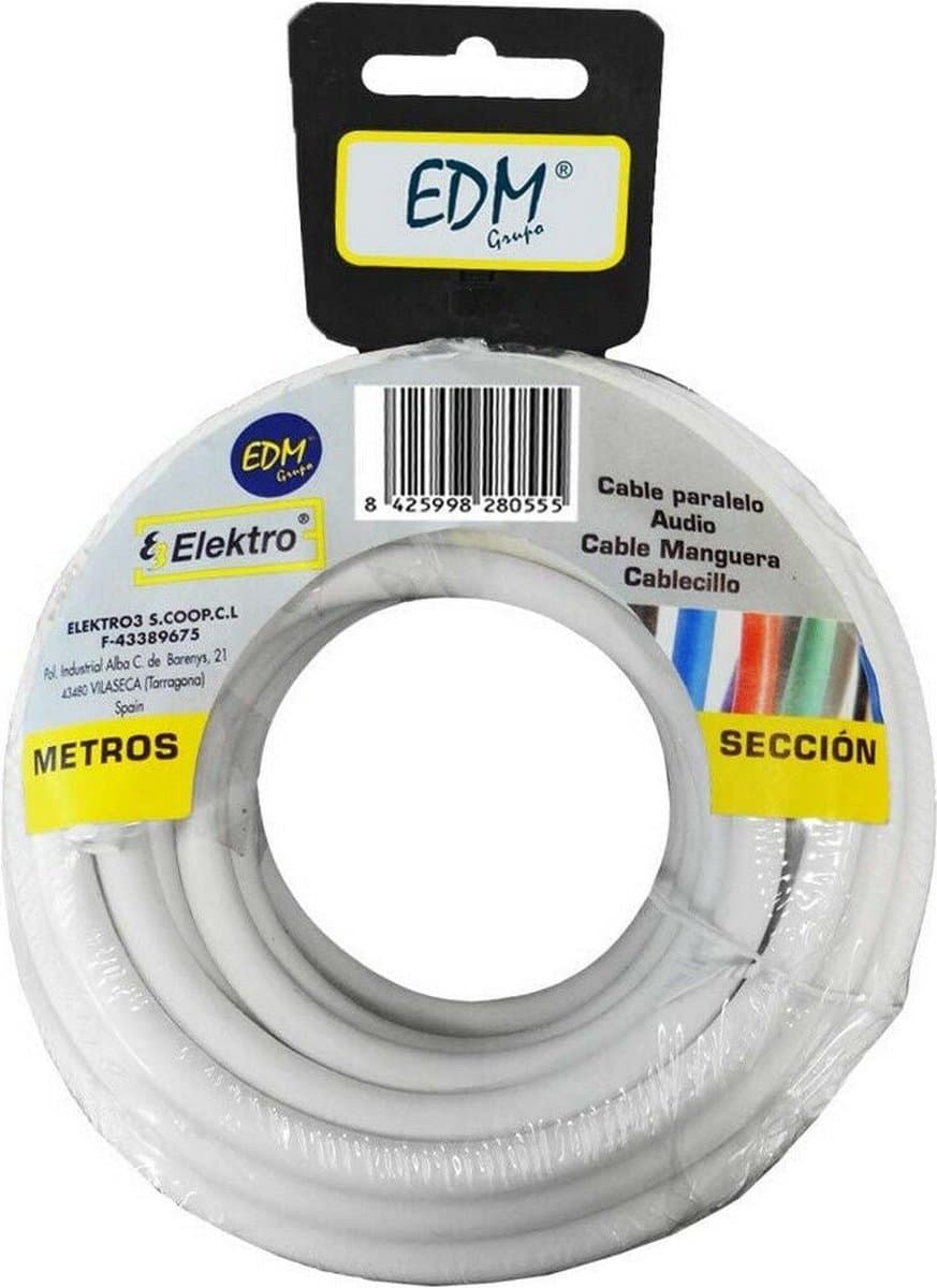 Kabel EDM 2 X 0,5 mm Wit 20 m