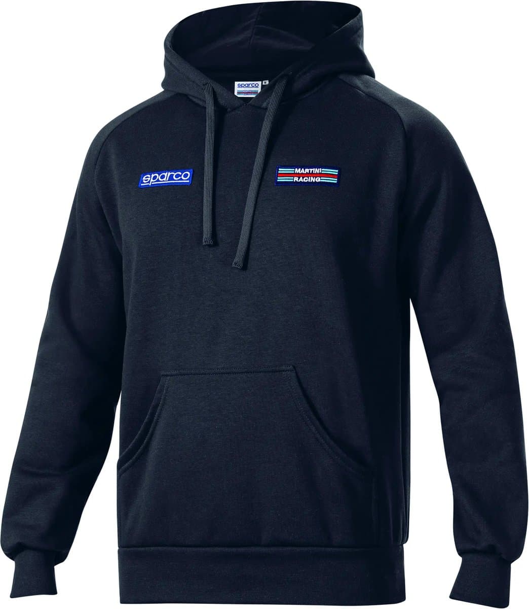 Sparco Martini Racing Hoodie Big Stripes - gemaakt in Italië - Zwart - Maat XL
