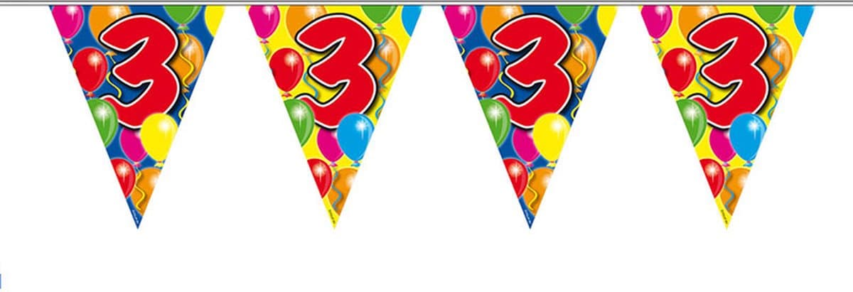 Folat - Vlaggenlijn 3 jaar Ballonnen (10 meter)