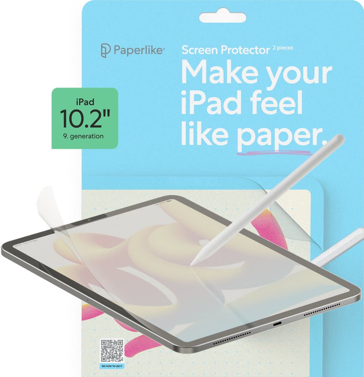 Paperlike 2.1 Screen Protector geschikt voor iPad 10.2" 2019 & 2020 - Transparant