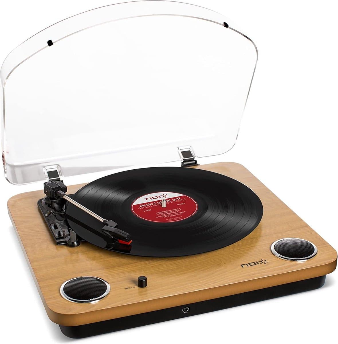Audio Max LP Vinyl Conversie Platenspeler met 3 Snelheden en Stereoluidsprekers - Vinyl naar Digitaal - USB-uitgang - Houtafwerking
