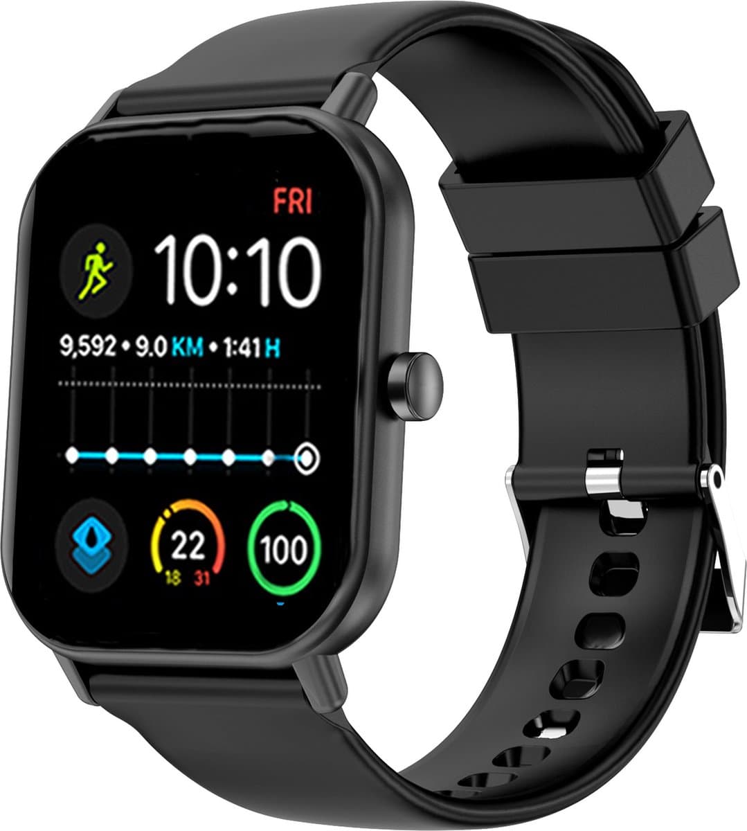 Fitgreat Grand 7 - Smartwatch - Smartwatch Dames - Heren& Kinderen- 2026 Model - Zwart