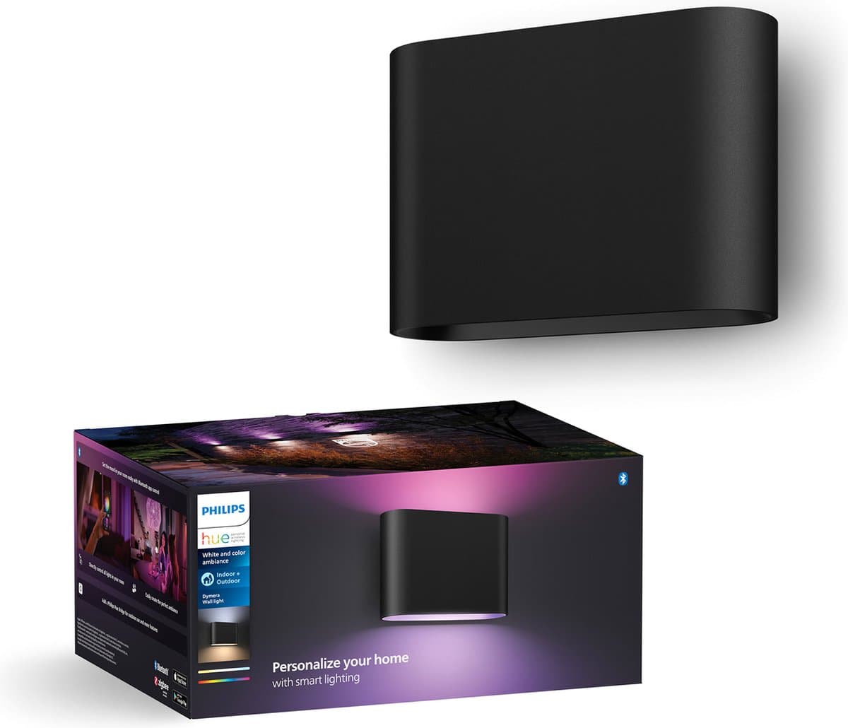 Philips Hue Dymera muurlamp - White and Color - Zwart