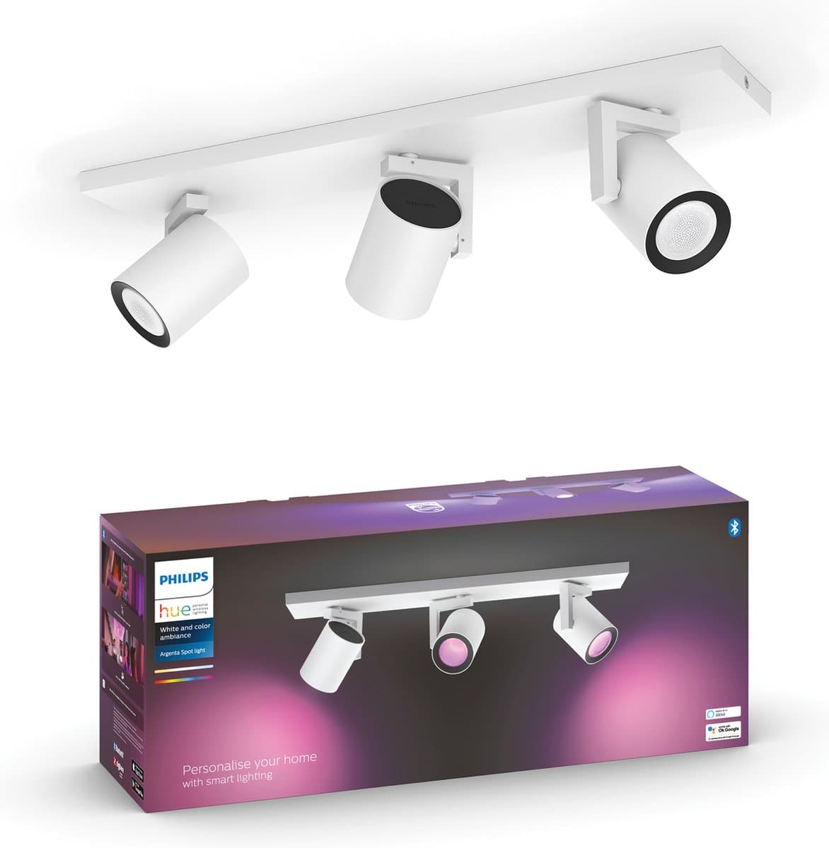 Philips Hue Argenta Opbouwspot White and Color - Wit - 3-spots