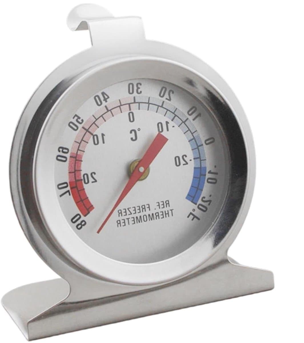 Koelkastthermometer Analoog - Temperatuurmeter Monitor - Voedsel Bewaren - Robuuste Metalen Behuizing - 72 cm Lengte - Zilverkleurig