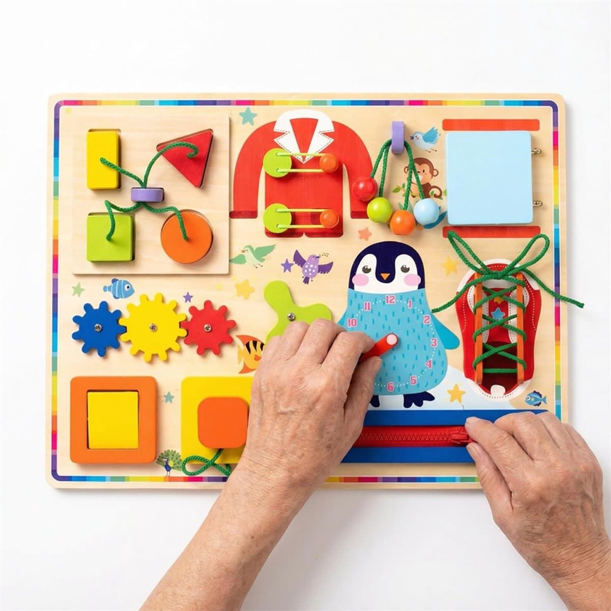 Montessori Busy Board voor peuters, houten sensorisch speelgoed, multifunctioneel activiteitenbord, reisspeelgoed, motorische vaardigheden, verjaardagscadeau voor jongens en meisjes