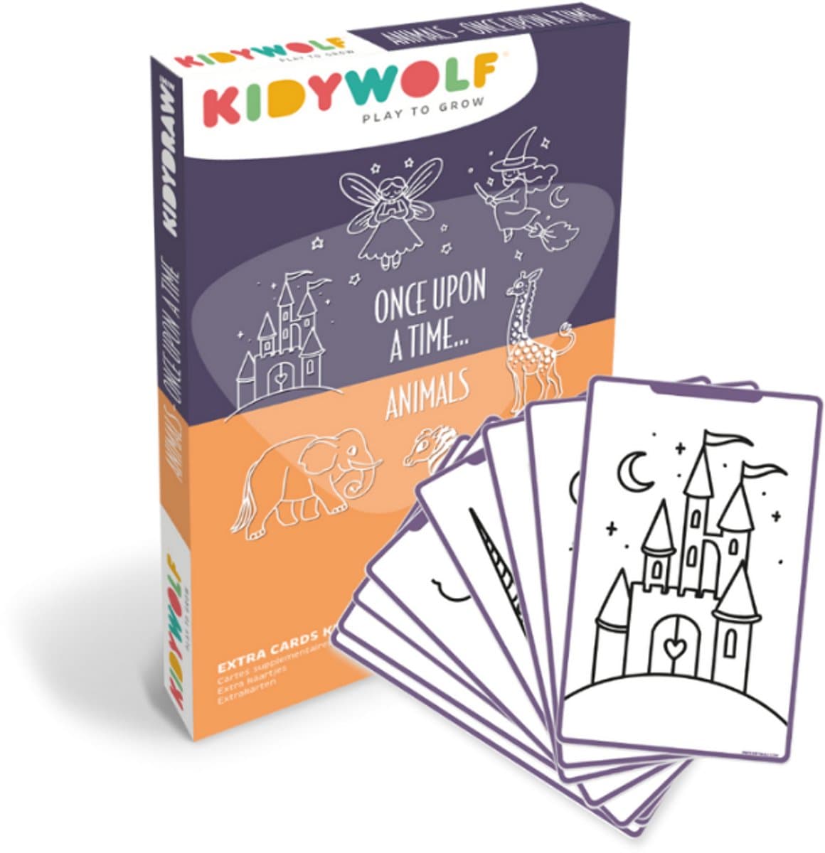 KIDYWOLF KIDYDRAW MINI Refill – Once Upon a Time & Animals – 60 Tekenkaarten