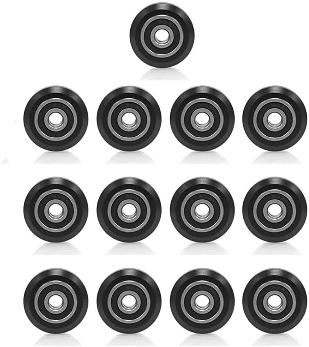 JHUBERS- Kogellager Hoogwaardige Kwaliteit - 3D Printer Lager - POM Rad - Rubberen Buitenring - Geluidsarm - Boordiameter 5 mm - Lagers