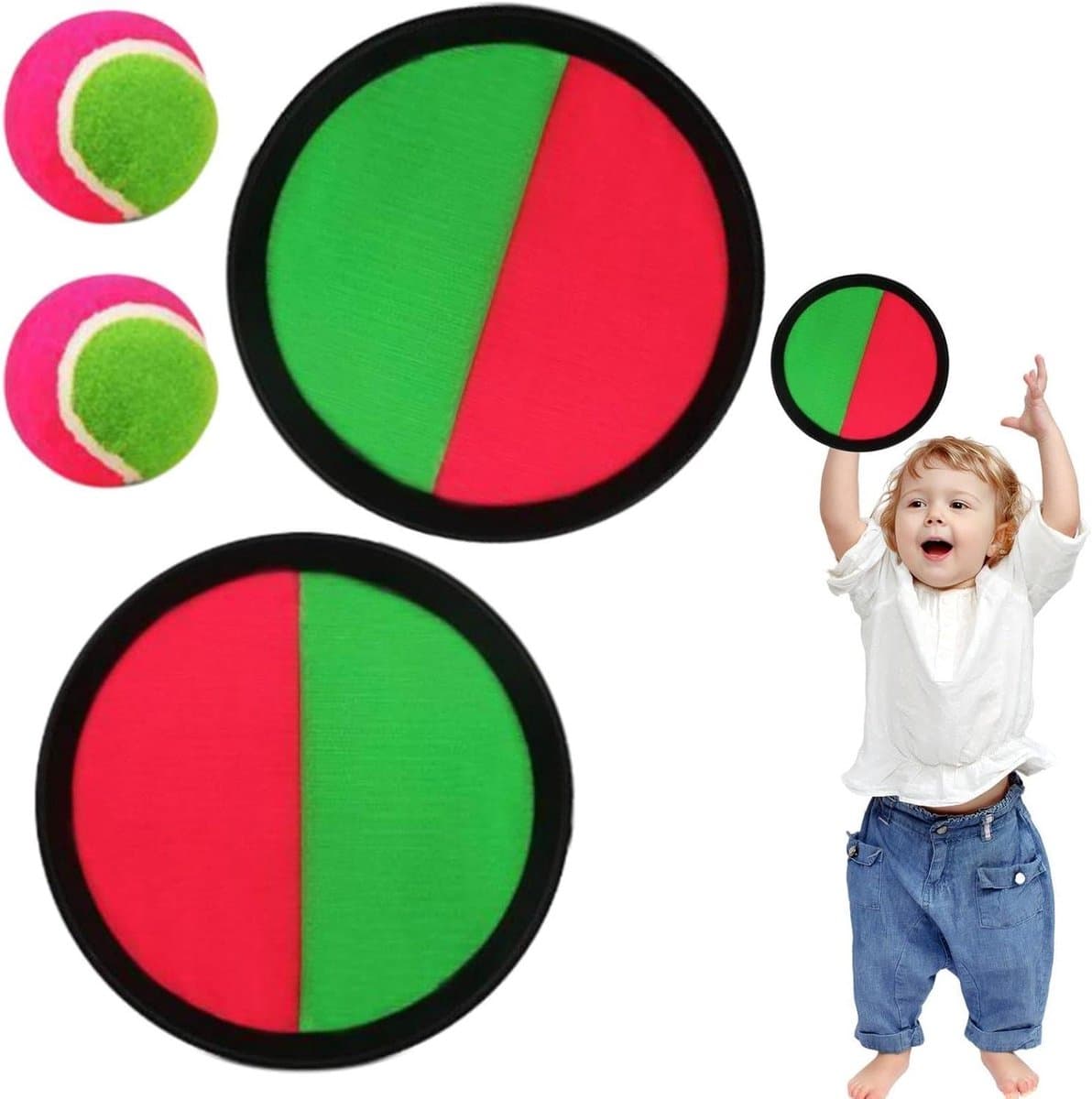 Gooi en Vangbalset - Interactief Spel - Ouder-kind Spel - Plakkend Peddelmechanisme - 23 x 20 x 6 cm - Multicolor