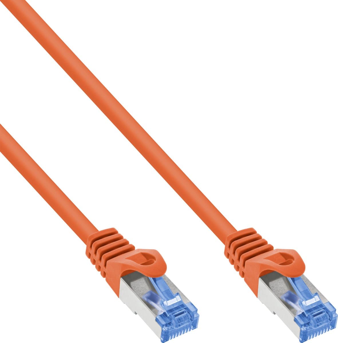 InLine® patchkabel, Cat.6A, S/FTP, TPE (LSZH), CCA, oranje, 0,5m