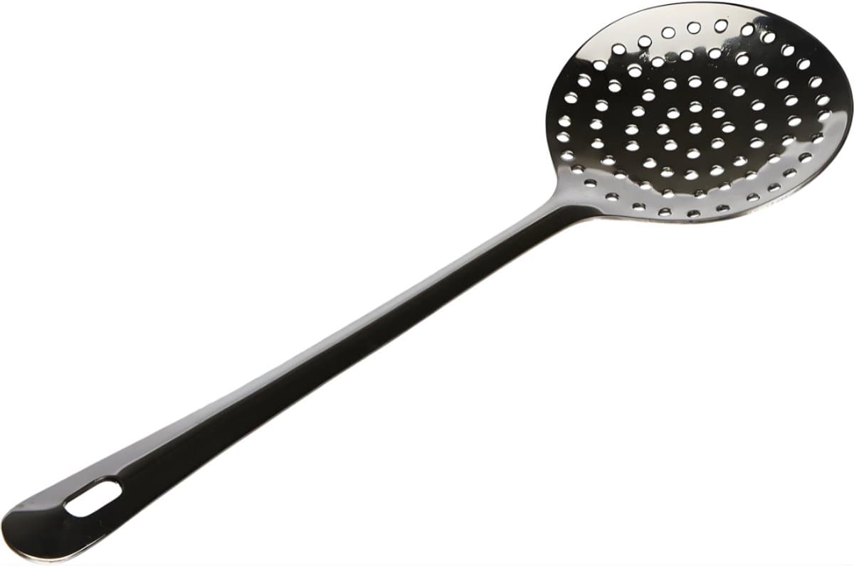 Florixa® Spatel - Zeef - Schuimspaan - Zilver - 33cm x 7cm x 2cm; 80 g