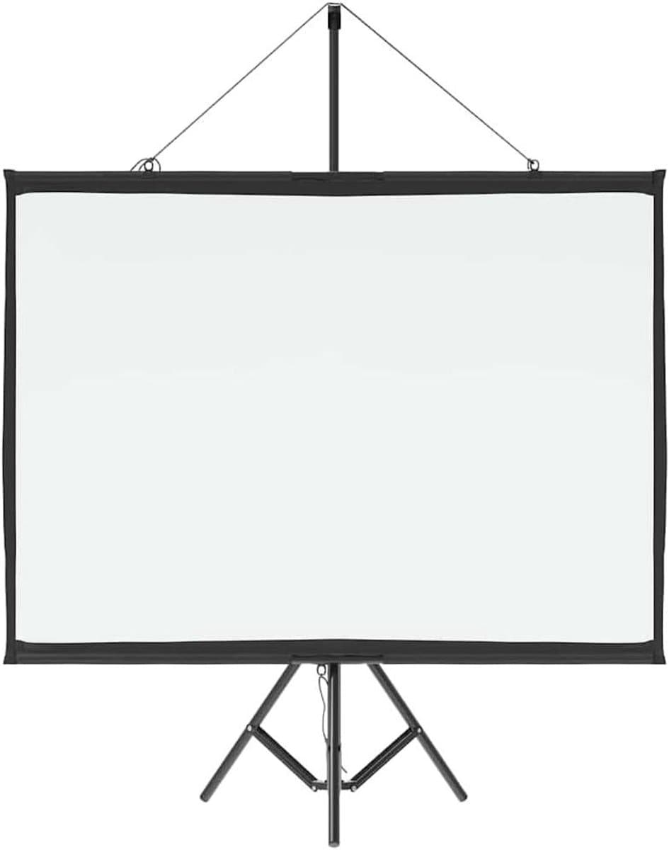 Projectiescherm met statief - Rolscherm presentatiewand - Thuisbioscoop filmavond - Verbeterde kijkervaring - 127 cm diagonaal - Mat wit