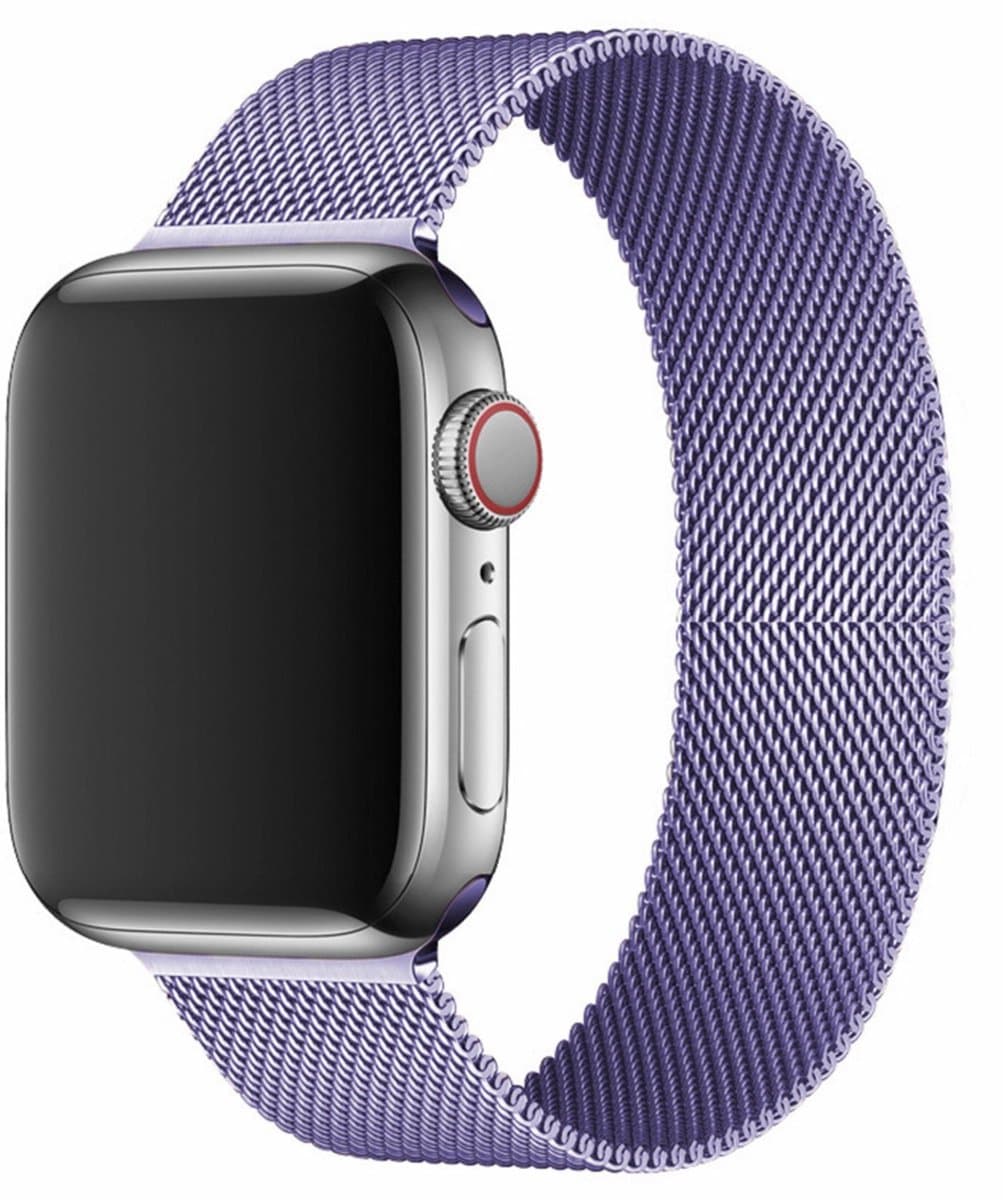 Horlogeband - Geschikt voor Apple Watch 5, 6, 7, 8, 9, 10, SE, Milanese S11, Metal Ultra 2 - 38/40/41/42 mm (universeel voor S10/11) - Britse lavendel