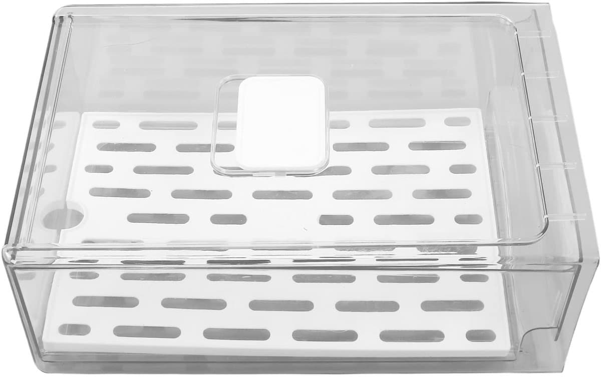 Dailygoods- Koelkast Organizer Met Uittrekbare Lade - Koelkast Bewaardoos - Fruitcontainer - Transparante Opbergbox - Met Afvoergat - Koelkastbak