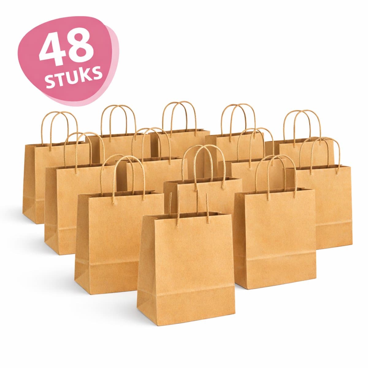 Isa's Friends® - 48 Uitdeelzakjes van Kraftpapier - Snoepzakjes voor Kinderen - Uitdeeltasjes Kinderfeestje Verjaardag - Klein Speelgoed Cadeauzakjes - Snoep Uitdeelcadeautjes - Traktatie Zakjes
