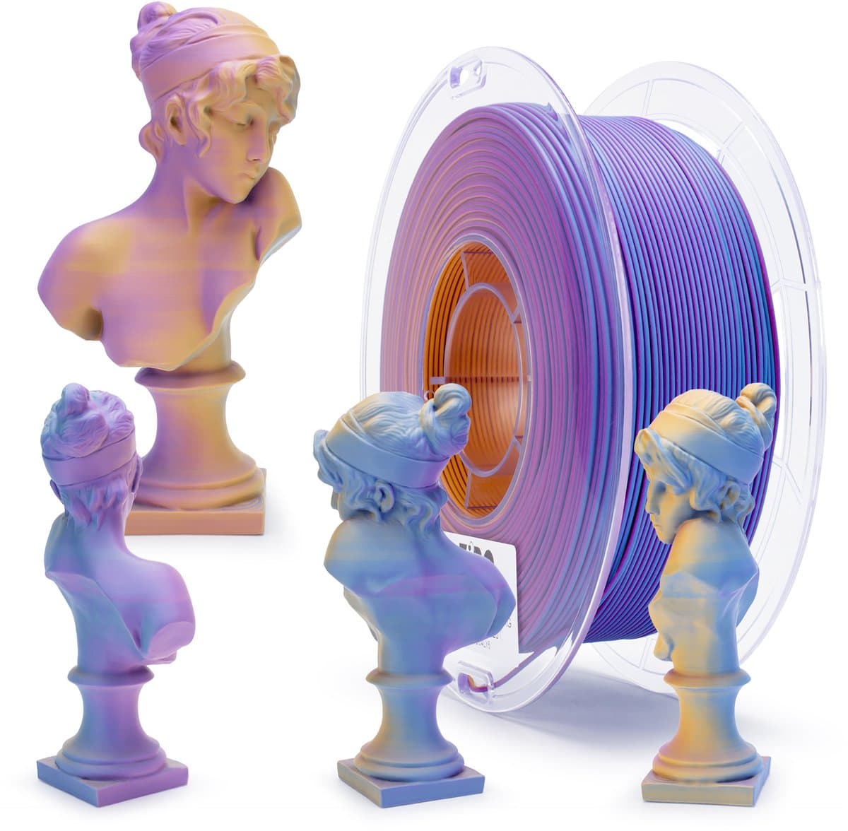 ZIRO Matte PLA Filament 1.75mm – 1KG – Purple Sunset – Magische Avondrood Kleurenoverloop – 3D Printer Filament