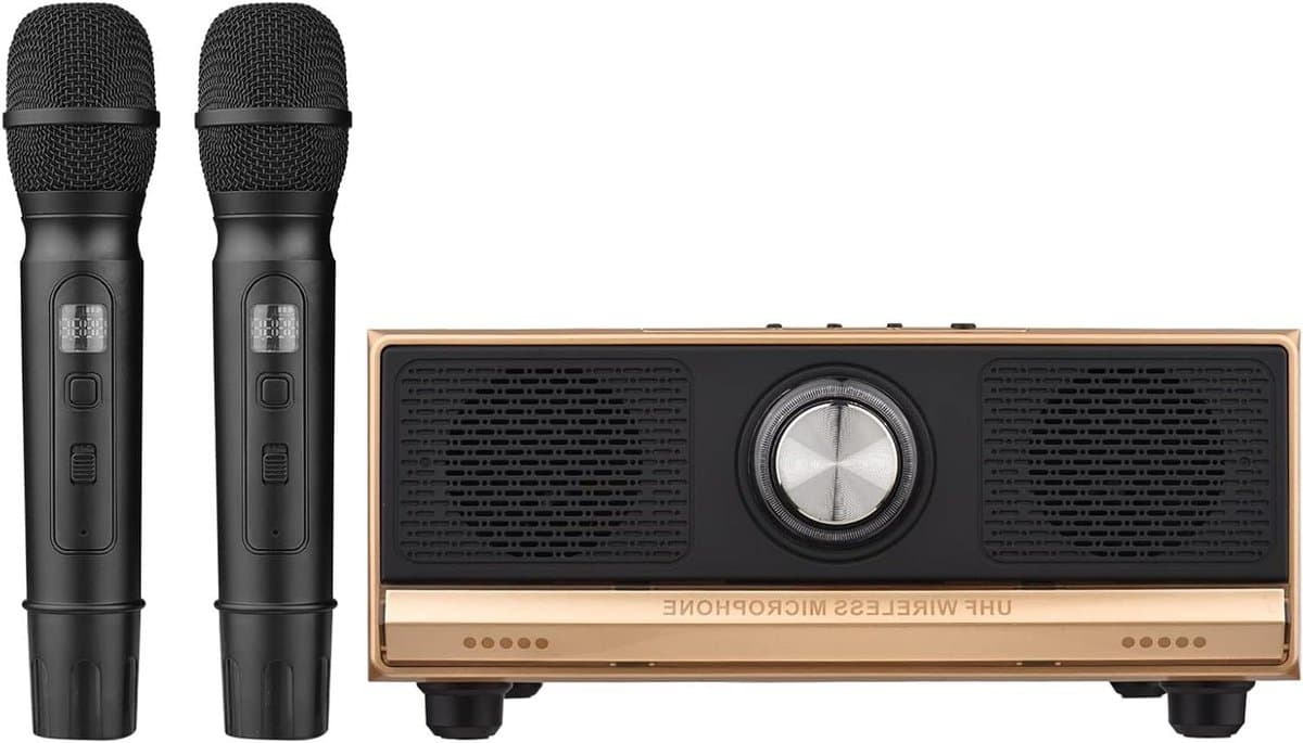 Karaoke Machine - Draagbare Luidspreker - Feestjes Thuis - Inclusief Microfoons - 30W Geluid - Zwart