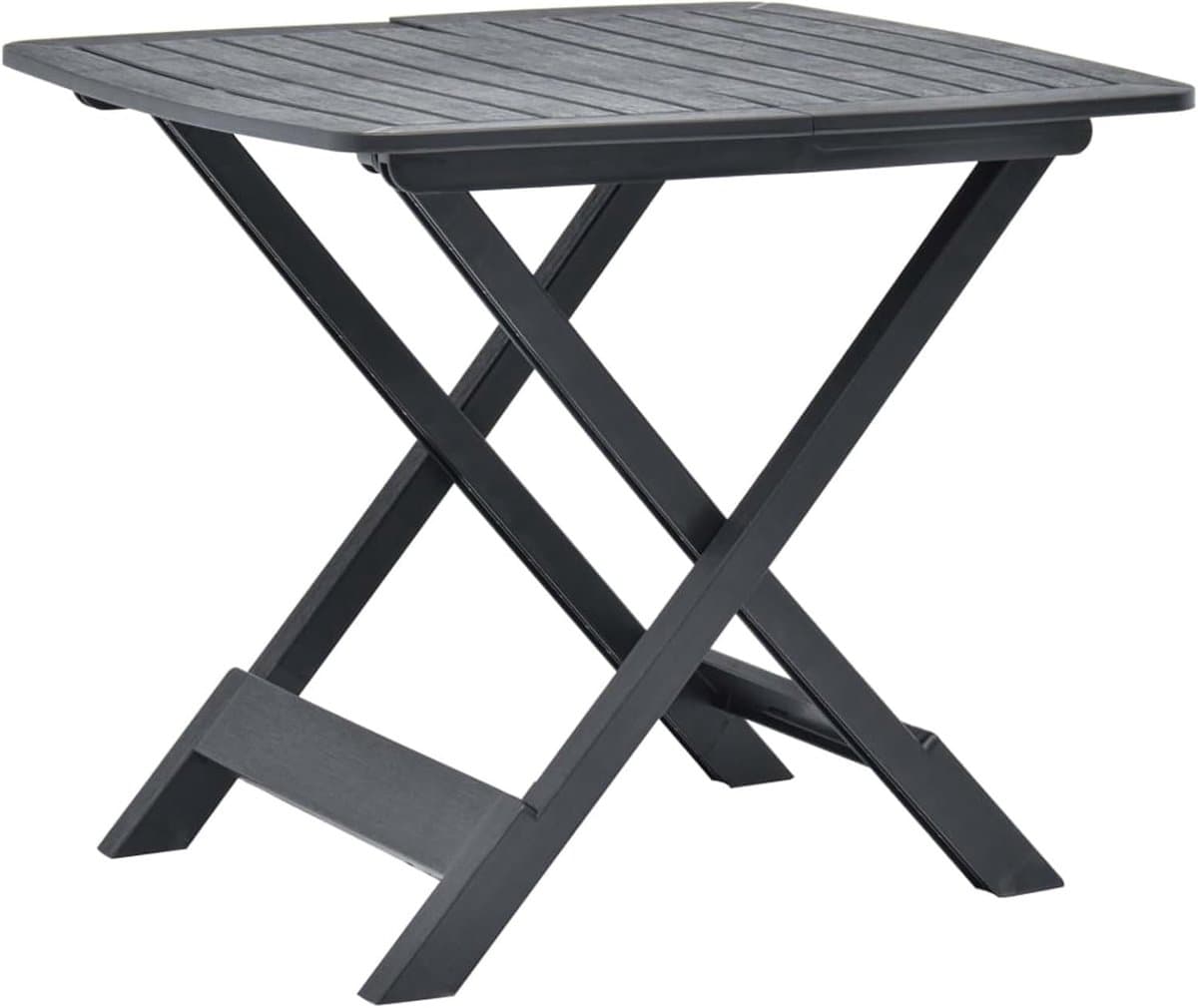 Inklapbare tuintafel - Buitentafel terras - Buiten eten - Onderhoudsvrij kunststof - 79x72x70 cm - Antracietgrijs