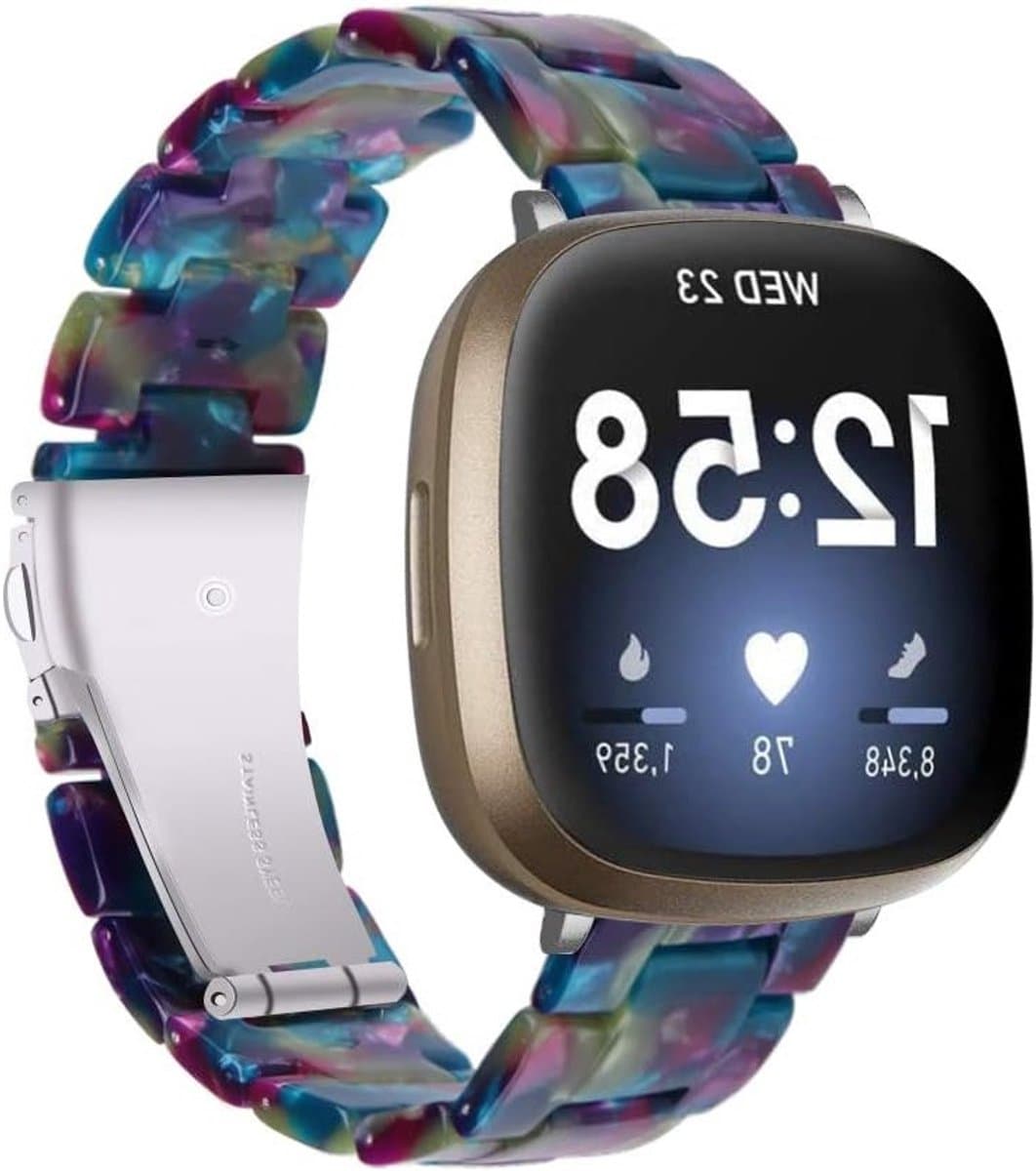 Verstelbare Resin Vervangband voor Fitbit Versa 4 en Sense 2 - Comfortabele en Duurzame Horlogeband met Diverse Kleuren en Stijlen