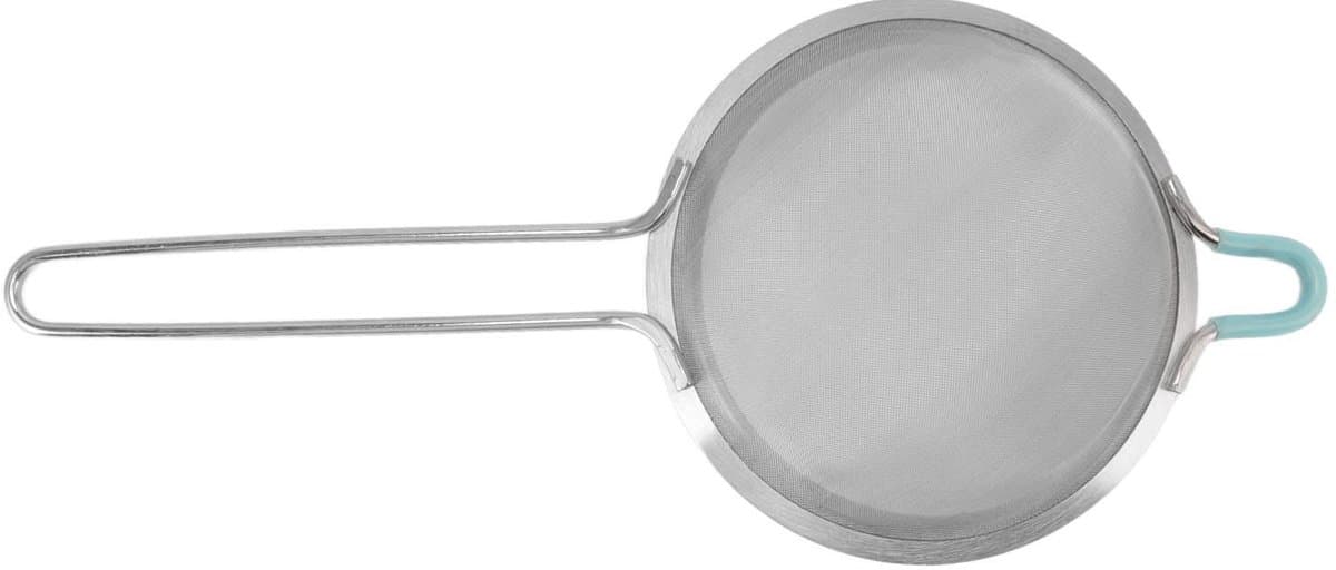 Dailygoods- Zeef Fijn 60 Mesh - Roestvrij Stalen Handmeelvergiet - Lange Steel 14 cm - Keuken Gereedschap - Tijdbesparend - Verbeterde Saustextuur - Meelzeef