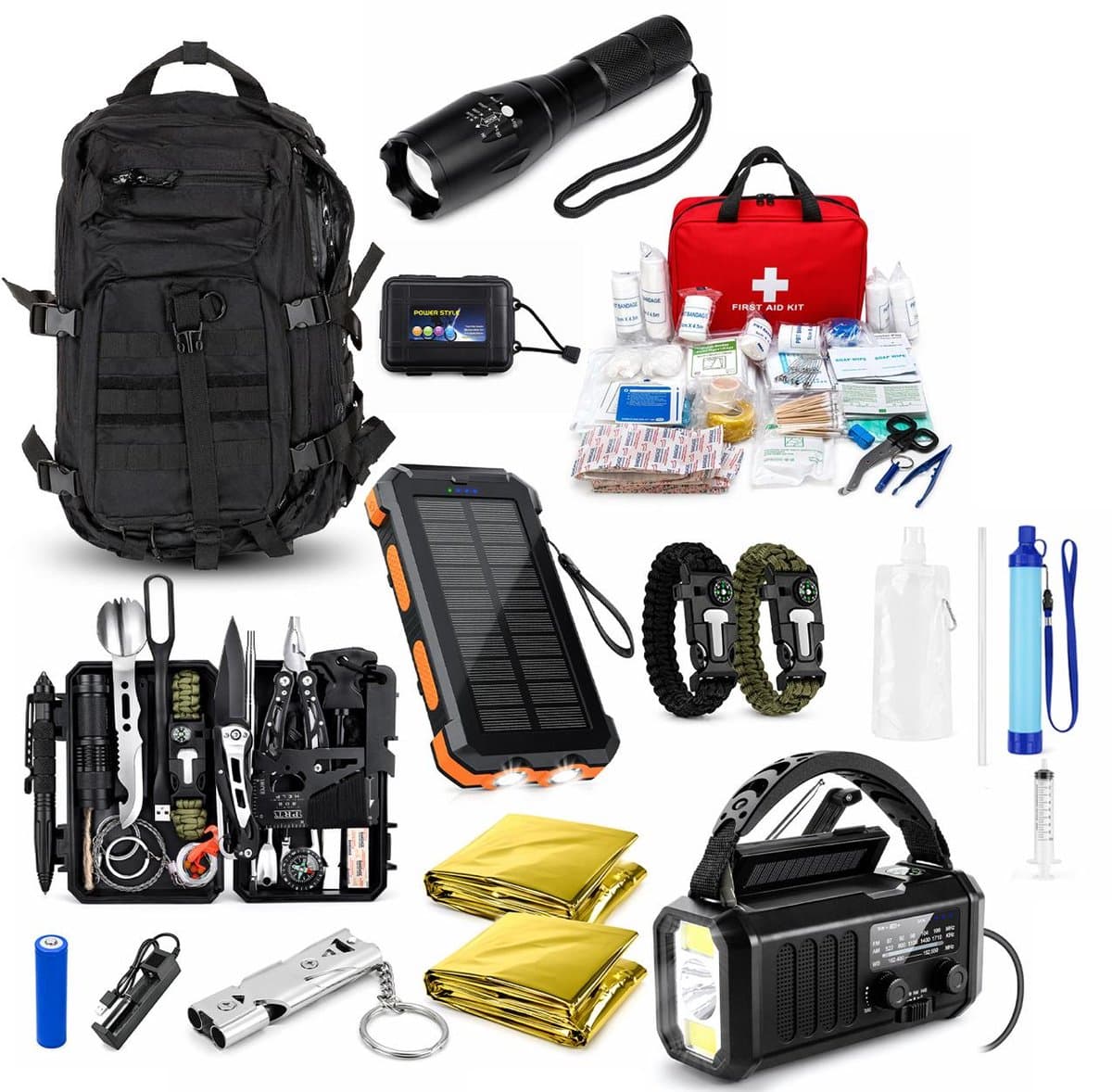 Zwoli Noodpakket 220 delig - Militaire Rugzak - Powerbank - Noodradio - EHBO-kit - Survivalsets - Waterfilter - Noodpakket Overheid
