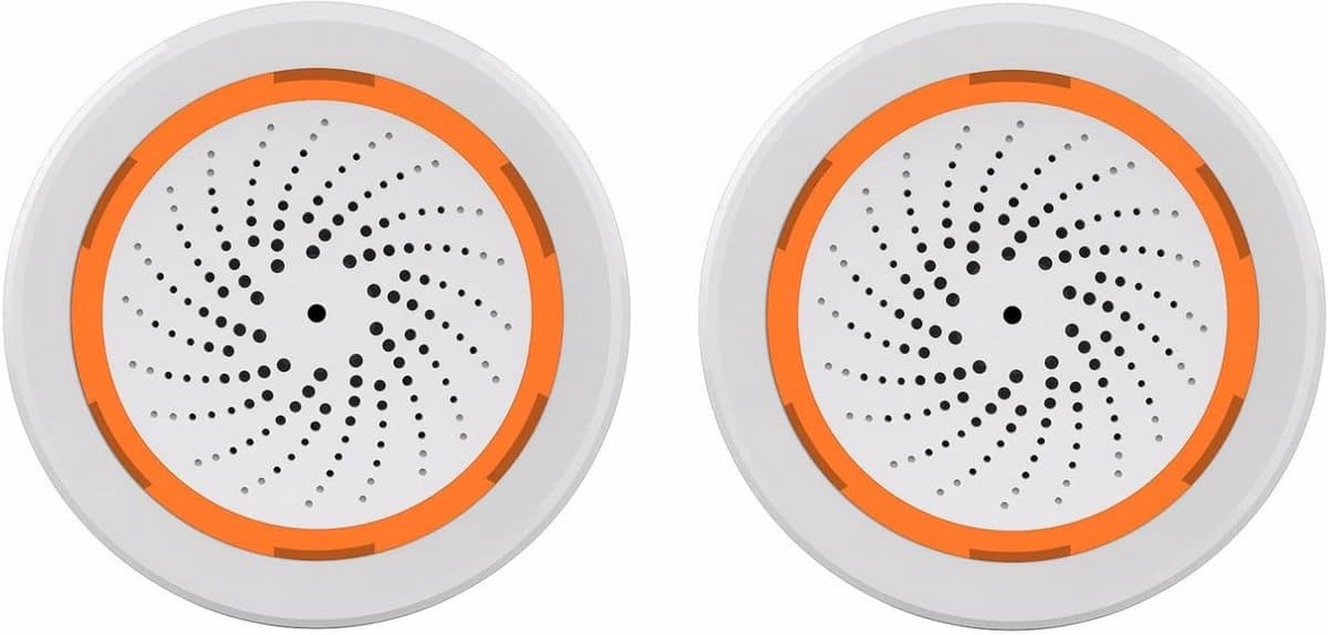Smart Alarm Sirene - Geluid Licht Alarm - Huis Beveiligen - Hub Vrij WiFi - 2 stuks - Wit