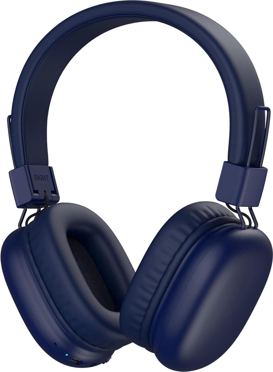 StayPowered Kinderkoptelefoon - Veilig Luisteren en Comfort voor Elk Moment - Instelbaar Volume - 50 Uur Batterij - Bluetooth 5.4 - Ingebouwde Microfoon - Opvouwbaar en Licht - Blauw - Levering Sneller dan Aangegeven!