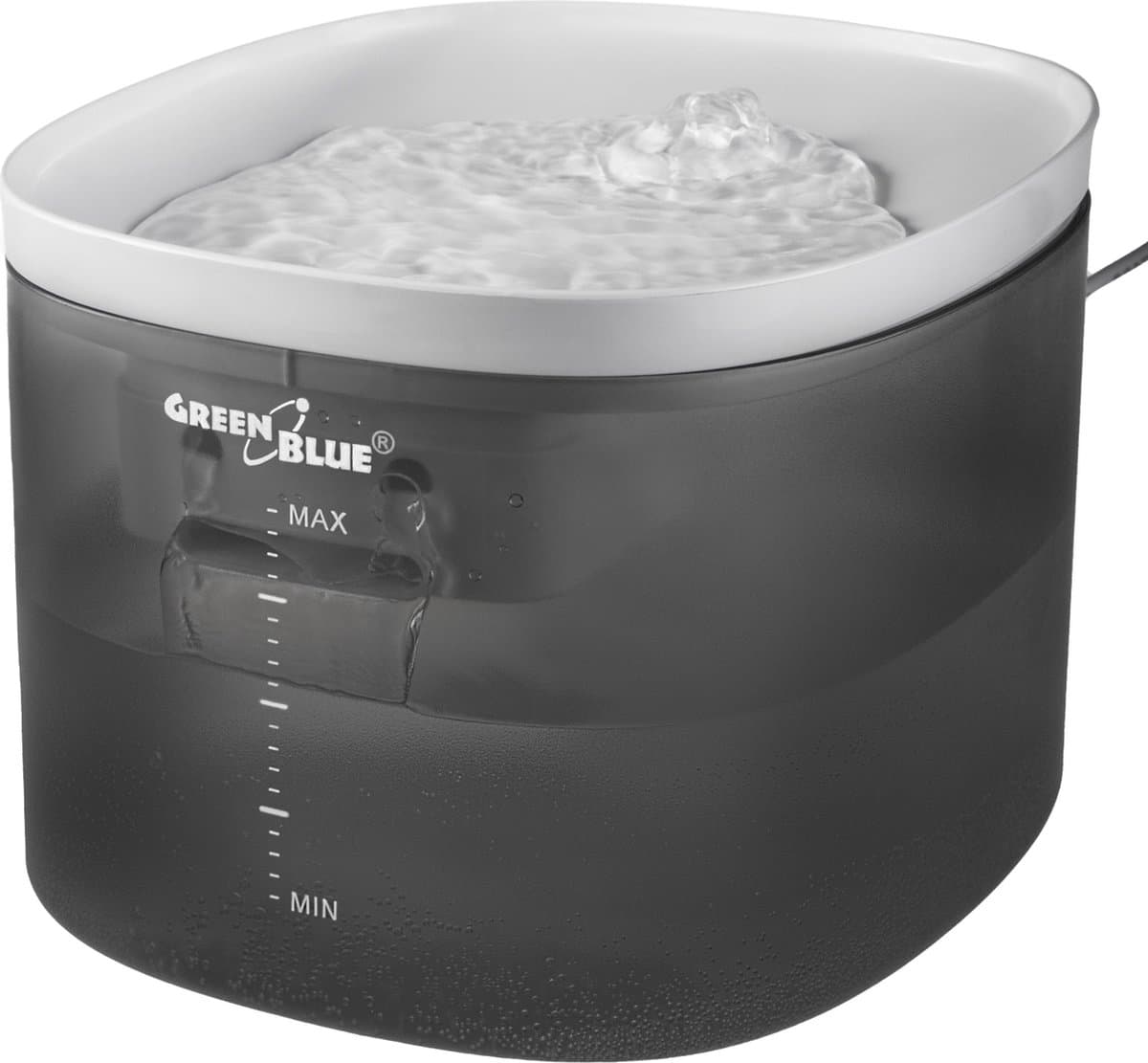 GreenBlue - Automatische waterdispenser - Drinkfontein Kat & Hond - Drinkbak voor huisdieren - 3L - USB 5V1A, GB392 - Grijs