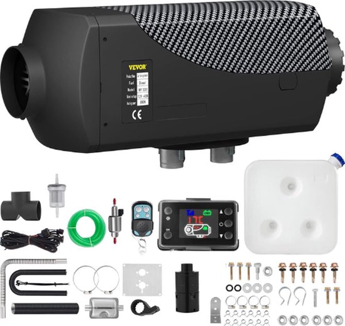 Thuys – Standkachel – Met Afstandsbediening – Diesel Heater – Auto Verwarming – Ventilator – Draagbaar Design – 1,51L Per Uur – Zwart
