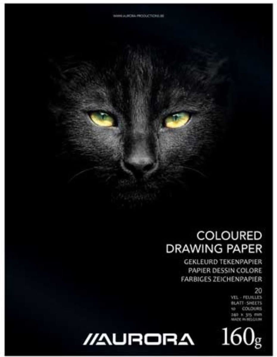 Aurora Tekenblok - Gekleurd Tekenpapier - 240 mm x 315 mm - 160g - 20 vel