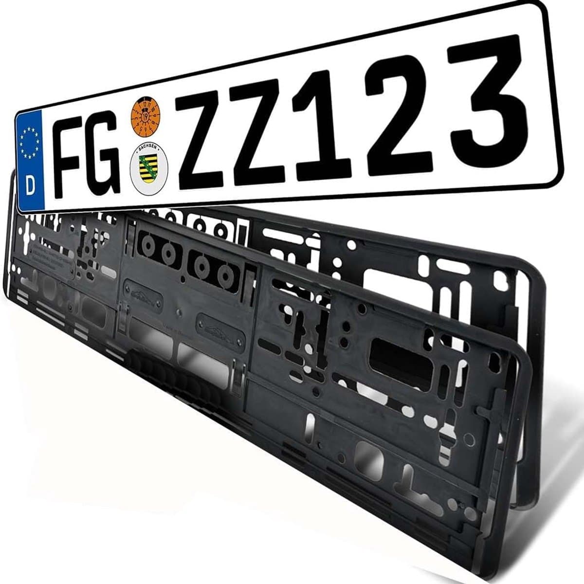 Kentekenplaathouder - Nummerplaathouder Frame - Auto Montage - Robuust Weerbestendig - 520 mm x 110 mm - Zwart